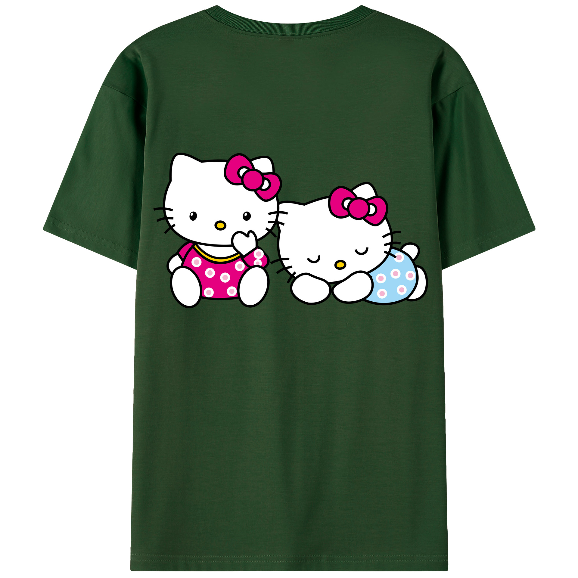 （画像用） Hello Kitty ハローキティ 綿100％半袖Tシャツ（背面プリント）